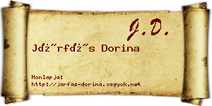 Járfás Dorina névjegykártya